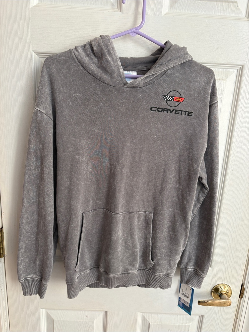 GM Corvette women’s XL Gray Hoodie Sweatshirt officially licensed NWT NEW!!!